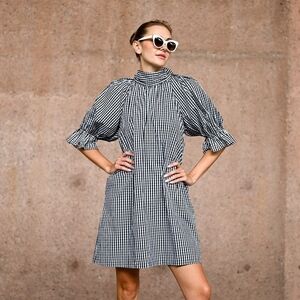 Black and White Gingham Mini Dress